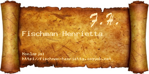 Fischman Henrietta névjegykártya
